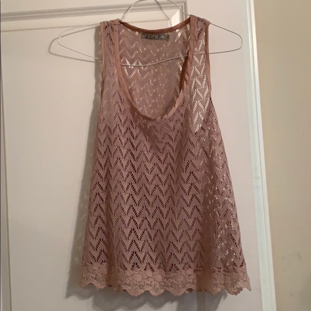 Crochet and lace tank